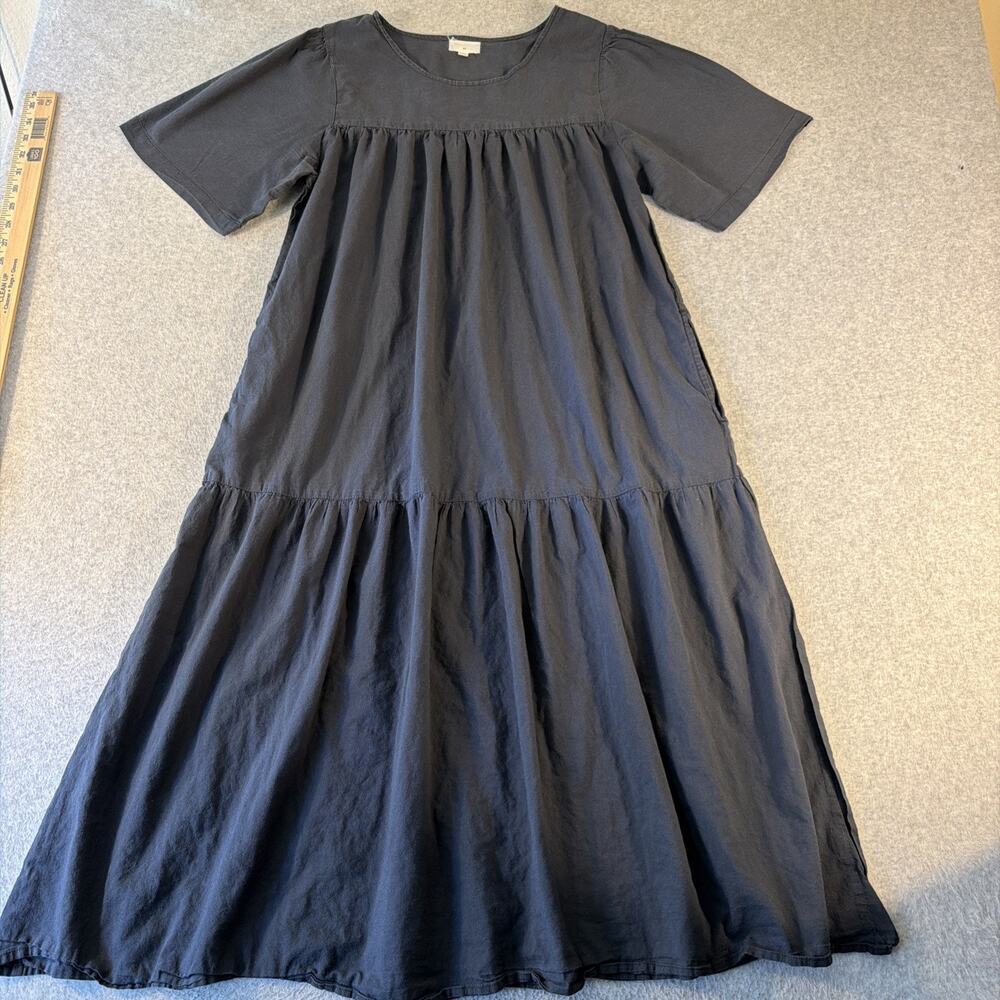 World Market Long Dress With Pockets, Black T Shirt Dress, Size S/M